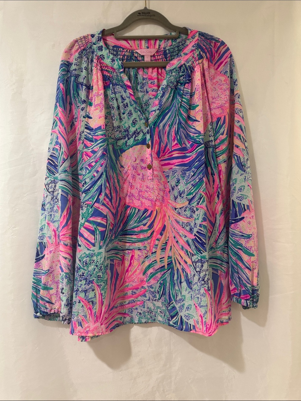 Lilly Pulitzer L Elsa Tropical Shirt Gypset Paradise